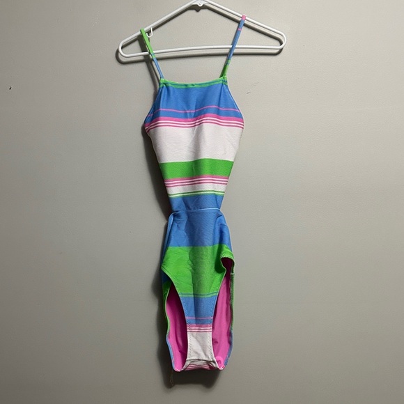 Jessica Simpson Multicolor Striped One Piece Swimsuit Large - Picture 3 of 5